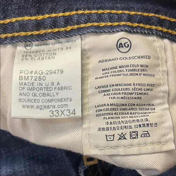 AG Adriano Goldschmied Men's Indigo Straight Jeans - Picture 2 of 4